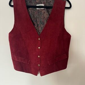 Western Burgundy/Red Suede Women's Vest